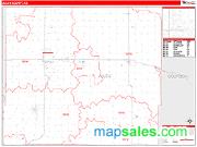 Allen County, KS <br /> Wall Map <br /> Zip Code <br /> Red Line Style 2024 Map