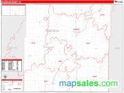 Anderson County, KS <br /> Wall Map <br /> Zip Code <br /> Red Line Style 2024 Map