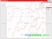 Barber County, KS <br /> Wall Map <br /> Zip Code <br /> Red Line Style 2024 Map
