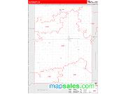 Clay County, KS <br /> Wall Map <br /> Zip Code <br /> Red Line Style 2024 Map