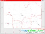 Elk County, KS <br /> Wall Map <br /> Zip Code <br /> Red Line Style 2024 Map