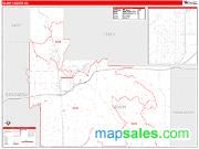 Geary County, KS <br /> Wall Map <br /> Zip Code <br /> Red Line Style 2024 Map