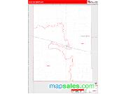 Hamilton County, KS <br /> Wall Map <br /> Zip Code <br /> Red Line Style 2024 Map