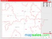 Harper County, KS <br /> Wall Map <br /> Zip Code <br /> Red Line Style 2024 Map