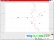 Hodgeman County, KS <br /> Wall Map <br /> Zip Code <br /> Red Line Style 2024 Map