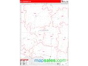 Jefferson County, KS <br /> Wall Map <br /> Zip Code <br /> Red Line Style 2024 Map