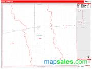 Kiowa County, KS <br /> Wall Map <br /> Zip Code <br /> Red Line Style 2024 Map