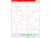 Labette County, KS <br /> Wall Map <br /> Zip Code <br /> Red Line Style 2024 Map