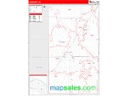 Lyon County, KS <br /> Wall Map <br /> Zip Code <br /> Red Line Style 2024 Map