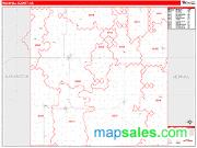 Marshall County, KS <br /> Wall Map <br /> Zip Code <br /> Red Line Style 2024 Map