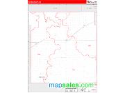 Meade County, KS <br /> Wall Map <br /> Zip Code <br /> Red Line Style 2024 Map