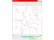 Neosho County, KS <br /> Wall Map <br /> Zip Code <br /> Red Line Style 2024 Map