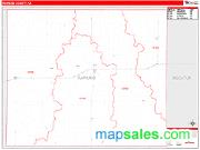 Rawlins County, KS <br /> Wall Map <br /> Zip Code <br /> Red Line Style 2024 Map