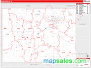 Reno County, KS <br /> Wall Map <br /> Zip Code <br /> Red Line Style 2024 Map