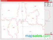 Rush County, KS <br /> Wall Map <br /> Zip Code <br /> Red Line Style 2024 Map