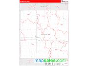 Russell County, KS <br /> Wall Map <br /> Zip Code <br /> Red Line Style 2024 Map