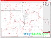 Saline County, KS <br /> Wall Map <br /> Zip Code <br /> Red Line Style 2024 Map