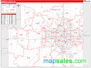 Sedgwick County, KS <br /> Wall Map <br /> Zip Code <br /> Red Line Style 2024 Map