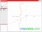 Stanton County, KS <br /> Wall Map <br /> Zip Code <br /> Red Line Style 2024 Map