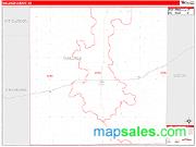 Wallace County, KS <br /> Wall Map <br /> Zip Code <br /> Red Line Style 2024 Map