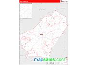 Adair County, KY <br /> Wall Map <br /> Zip Code <br /> Red Line Style 2024 Map