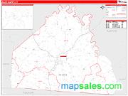 Allen County, KY <br /> Wall Map <br /> Zip Code <br /> Red Line Style 2024 Map