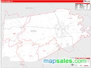 Boyle County, KY <br /> Wall Map <br /> Zip Code <br /> Red Line Style 2024 Map