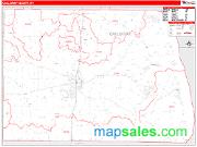 Calloway County, KY <br /> Wall Map <br /> Zip Code <br /> Red Line Style 2024 Map