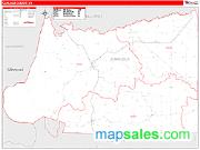 Carlisle County, KY <br /> Wall Map <br /> Zip Code <br /> Red Line Style 2024 Map