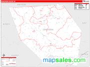Edmonson County, KY <br /> Wall Map <br /> Zip Code <br /> Red Line Style 2024 Map