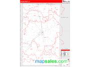 Graves County, KY <br /> Wall Map <br /> Zip Code <br /> Red Line Style 2024 Map