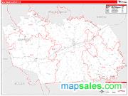 Grayson County, KY <br /> Wall Map <br /> Zip Code <br /> Red Line Style 2024 Map