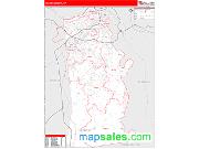 Kenton County, KY <br /> Wall Map <br /> Zip Code <br /> Red Line Style 2024 Map