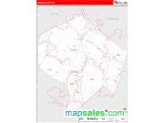Lincoln County, KY <br /> Wall Map <br /> Zip Code <br /> Red Line Style 2024 Map