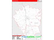 Madison County, KY <br /> Wall Map <br /> Zip Code <br /> Red Line Style 2024 Map