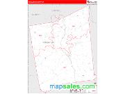 Pendleton County, KY <br /> Wall Map <br /> Zip Code <br /> Red Line Style 2024 Map