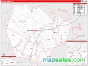 Warren County, KY <br /> Wall Map <br /> Zip Code <br /> Red Line Style 2024 Map