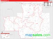 Bienville County, LA <br /> Wall Map <br /> Zip Code <br /> Red Line Style 2024 Map