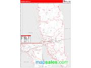 Bossier County, LA <br /> Wall Map <br /> Zip Code <br /> Red Line Style 2024 Map