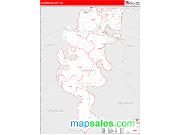 Concordia County, LA <br /> Wall Map <br /> Zip Code <br /> Red Line Style 2024 Map