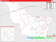Iberville County, LA <br /> Wall Map <br /> Zip Code <br /> Red Line Style 2024 Map