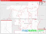 Jefferson Davis County, LA <br /> Wall Map <br /> Zip Code <br /> Red Line Style 2024 Map