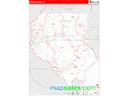 Livingston County, LA <br /> Wall Map <br /> Zip Code <br /> Red Line Style 2024 Map