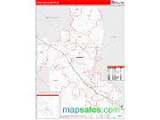 Natchitoches County, LA <br /> Wall Map <br /> Zip Code <br /> Red Line Style 2024 Map