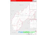 Richland County, LA <br /> Wall Map <br /> Zip Code <br /> Red Line Style 2024 Map