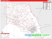 St. Tammany County, LA <br /> Wall Map <br /> Zip Code <br /> Red Line Style 2024 Map