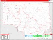 Union County, LA <br /> Wall Map <br /> Zip Code <br /> Red Line Style 2024 Map