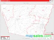 Washington County, LA <br /> Wall Map <br /> Zip Code <br /> Red Line Style 2024 Map