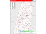 Berkshire County, MA <br /> Wall Map <br /> Zip Code <br /> Red Line Style 2024 Map