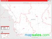 Benton County, MN <br /> Wall Map <br /> Zip Code <br /> Red Line Style 2024 Map